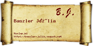 Baszler Júlia névjegykártya